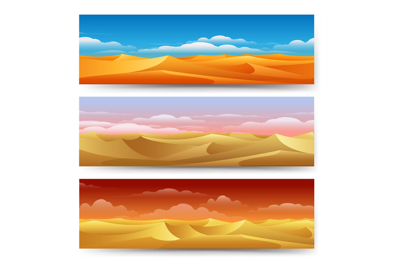 sand-dunes-banners-set