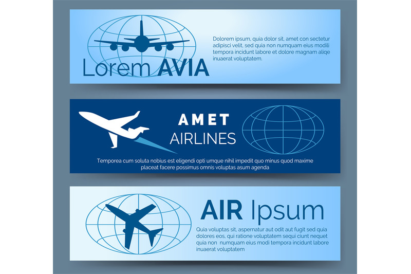 airlines-company-headers-set