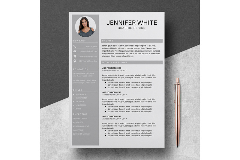 professional-resume-template-resume-with-photo-jennifer