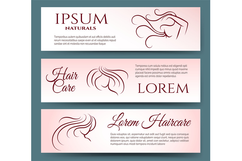 hair-care-banners-set