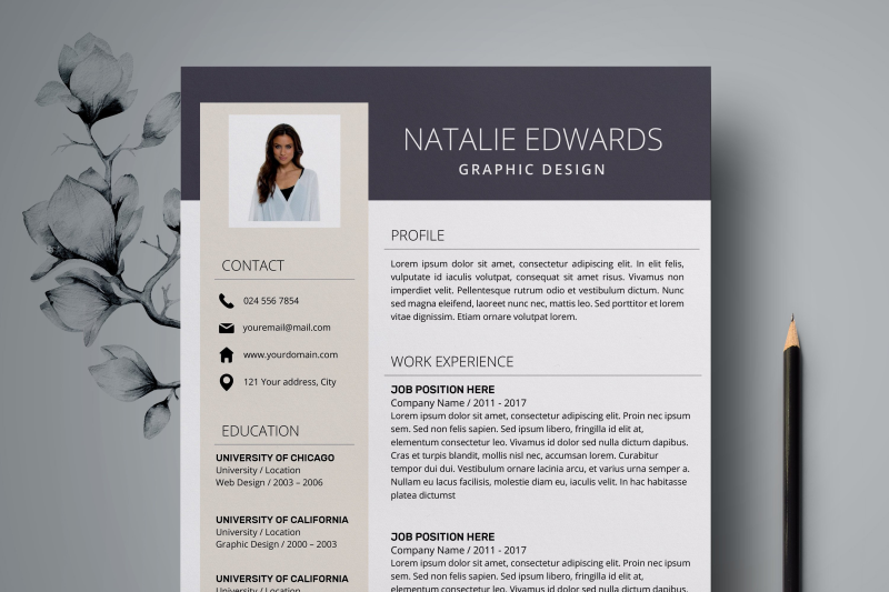 Creative Resume Template / CV Template for Word - Natalie By LucaTheme