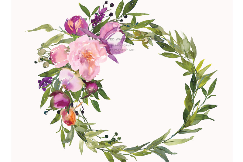 watercolor-pink-peony-wreaths