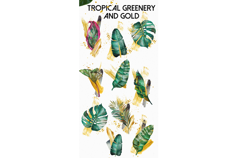 tropical-greenery-and-gold-design