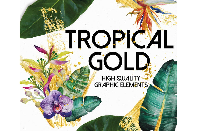 tropical-greenery-and-gold-design