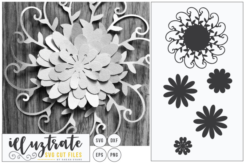 Layered Flower Cutting File - Paper Cut Flower - SVG Cut File By