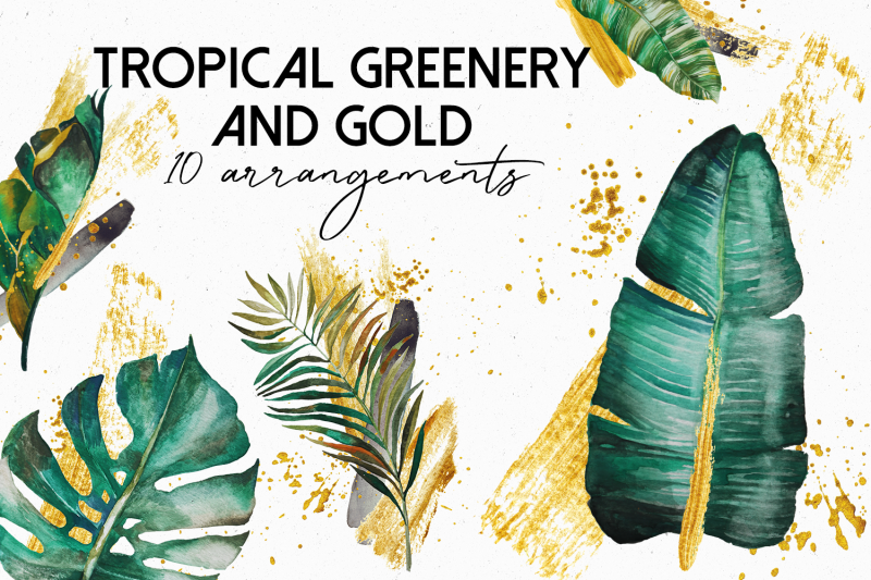 tropical-greenery-and-gold