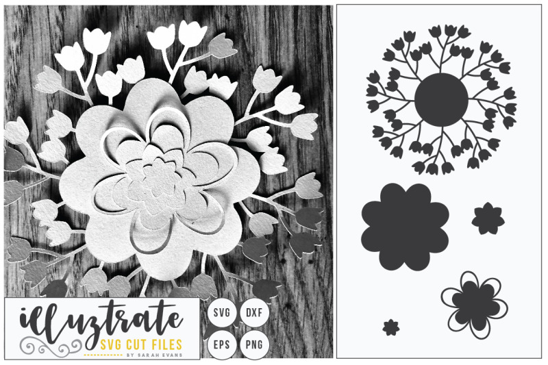 Download Flower SVG Cut File - Flower Bundle - 3D Flower SVG - Layered Flower D By illuztrate ...