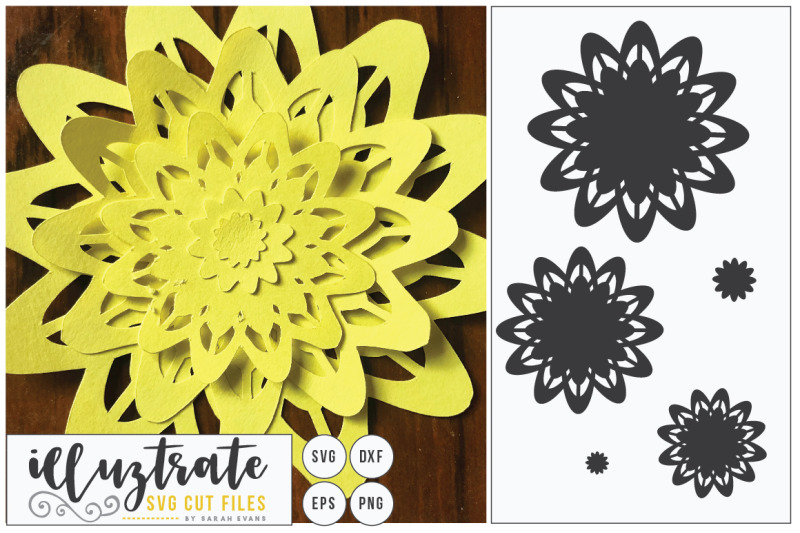 Paper Cutting Flower SVG Cut File, Layered Flower SVG, DIY ...