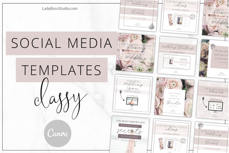 Canva Classy Social Media Templates By Lady Boss Studio | TheHungryJPEG