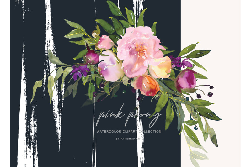 watercolor-pink-peony-clipart-pink-and-purple-flowers