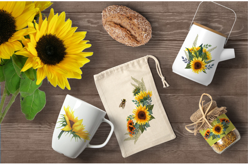 sunflowers-watercolor-set