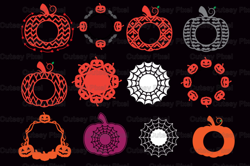 Download Halloween Pumpkins monogram frames svg, cricut pumpkin svg ...