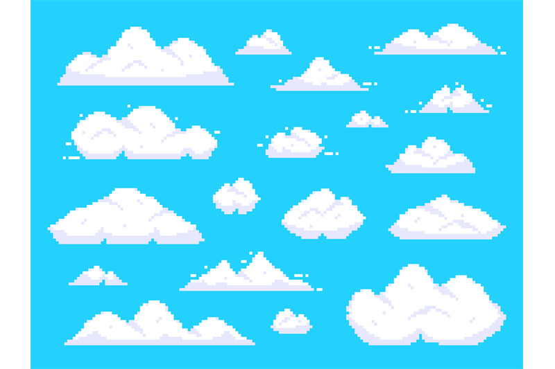 pixel-clouds-retro-8-bit-blue-sky-aerial-cloud-pixel-art-background-v