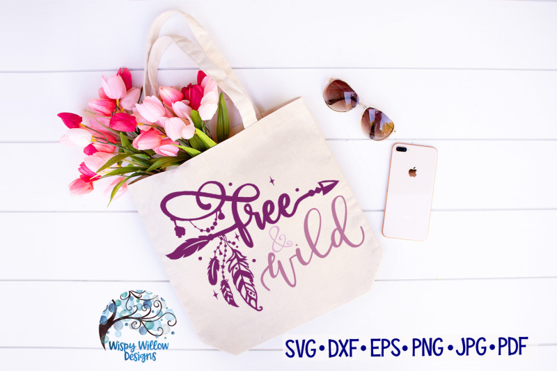 Free And Wild Boho Hippie Svg Cut File By Wispy Willow Designs Thehungryjpeg Com