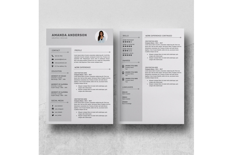 resume-template-professional-cv-template-amanda