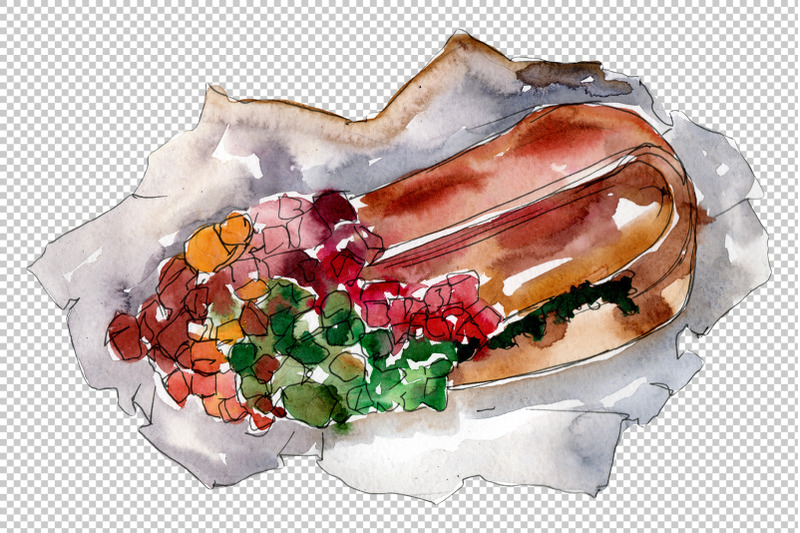 hot-dog-in-ukrainian-watercolor-png