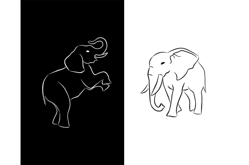 black-and-white-elephant