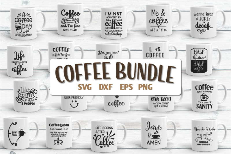 Download Coffee Bundle - SVG, DXF, EPS, PNG By Craft Pixel Perfect | TheHungryJPEG.com