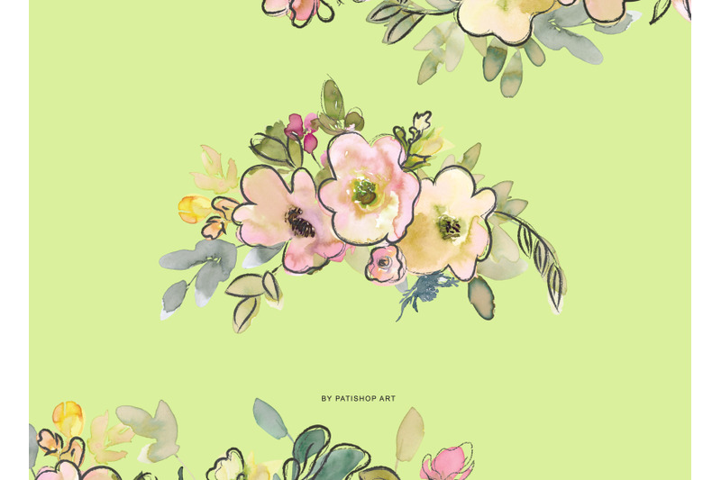 watercolor-blush-and-lemon-colors-floral-arrangements