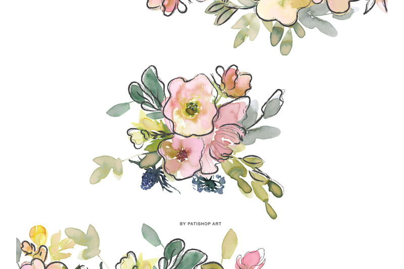 watercolor-blush-and-lemon-colors-floral-arrangements