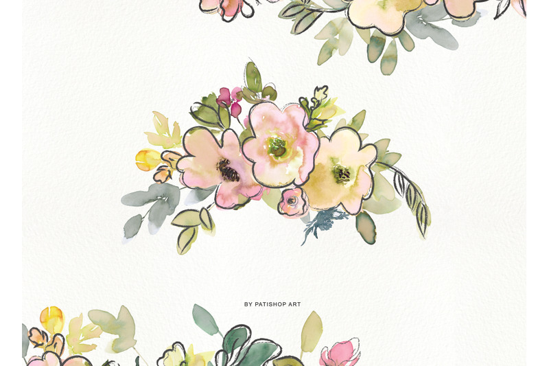 watercolor-blush-and-lemon-colors-floral-arrangements