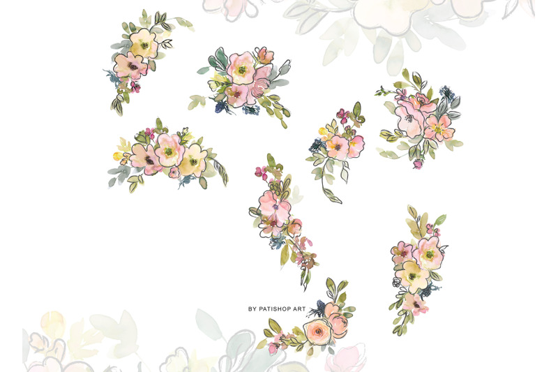 watercolor-blush-and-lemon-colors-floral-arrangements