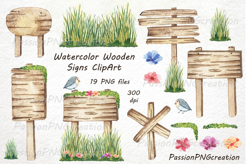 watercolor-wooden-signs-clipart