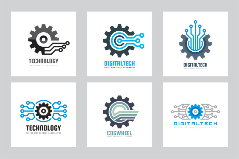 seo-technology-gear-logo-set