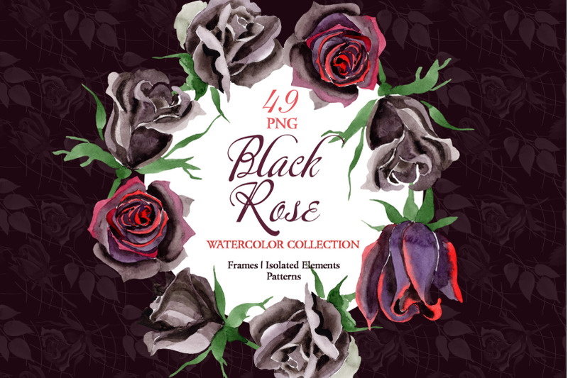 exclusive-black-rose-watercolor-png