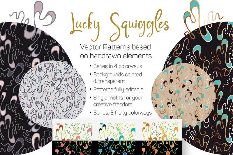 quot-lucky-squiggles-quot-vector-patterns-fully-editable