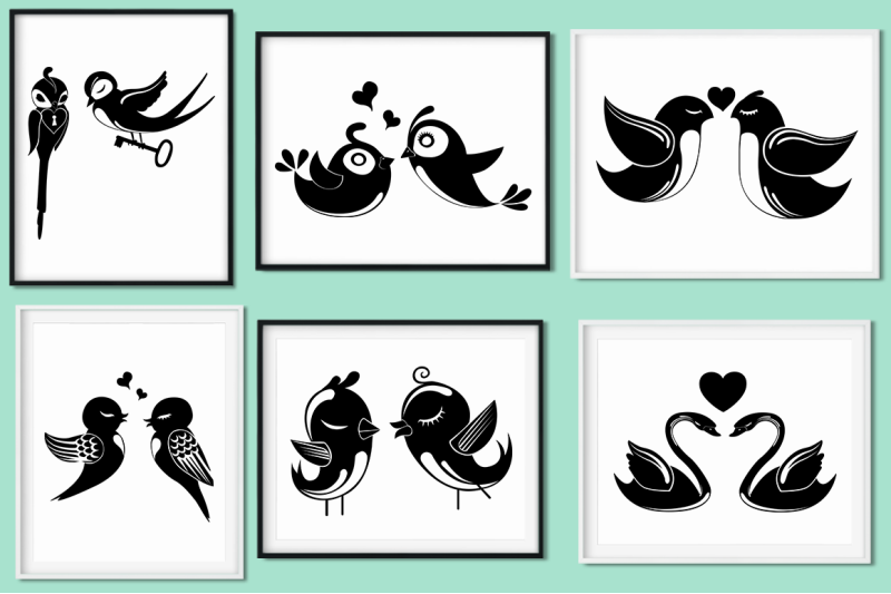 Download Love Birds SVG Cut Files Pack By Anastasia Feya Fonts ...