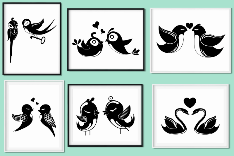 Download Love Birds SVG Cut Files Pack By Anastasia Feya Fonts & SVG Cut Files | TheHungryJPEG.com