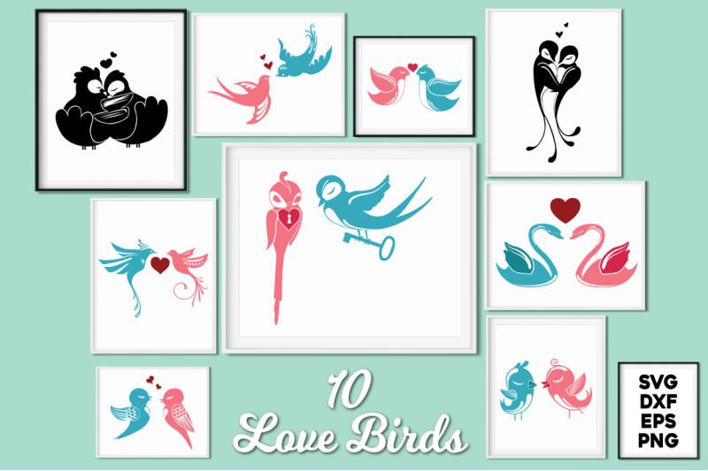 Love Birds SVG Cut Files Pack By Anastasia Feya Fonts ...