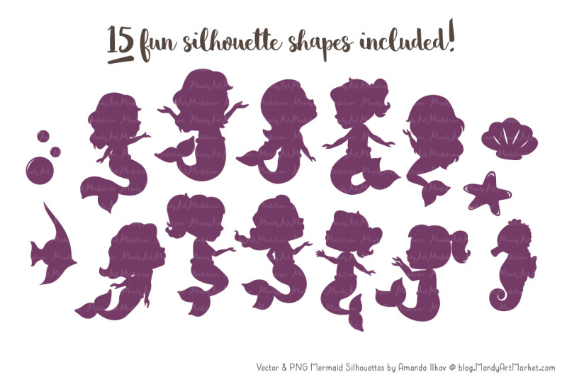 sweet-mermaid-silhouettes-vector-clipart-in-autumn