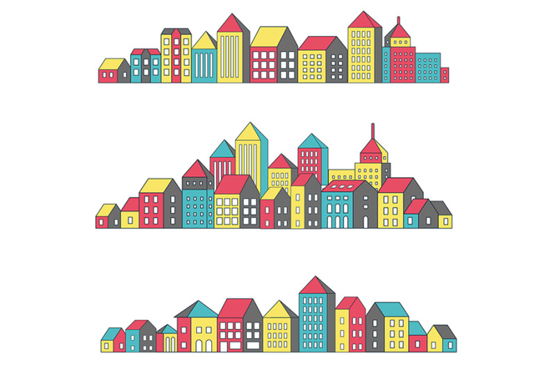 vector-set-of-linear-urban-buildings