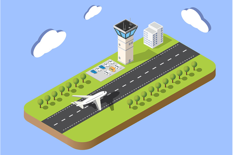 isometric-map-of-the-city-airport