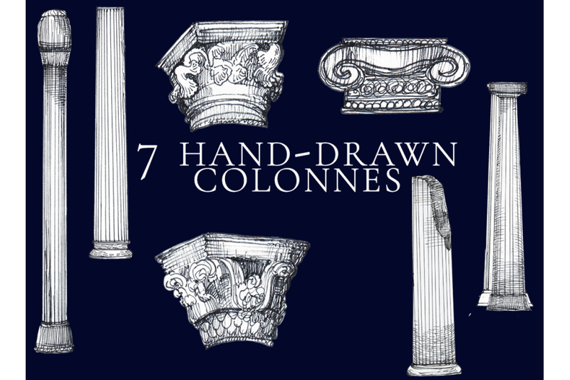 7-greek-and-roman-colonnes-in-ink