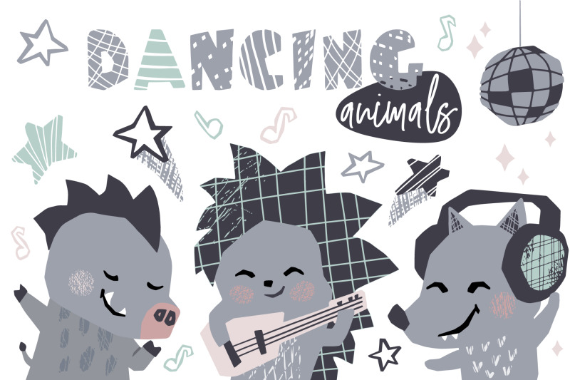 dancing-animals-music-kids-vector