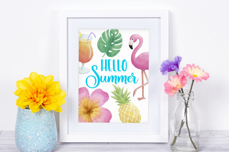 tropical-summer-watercolor-illustrations