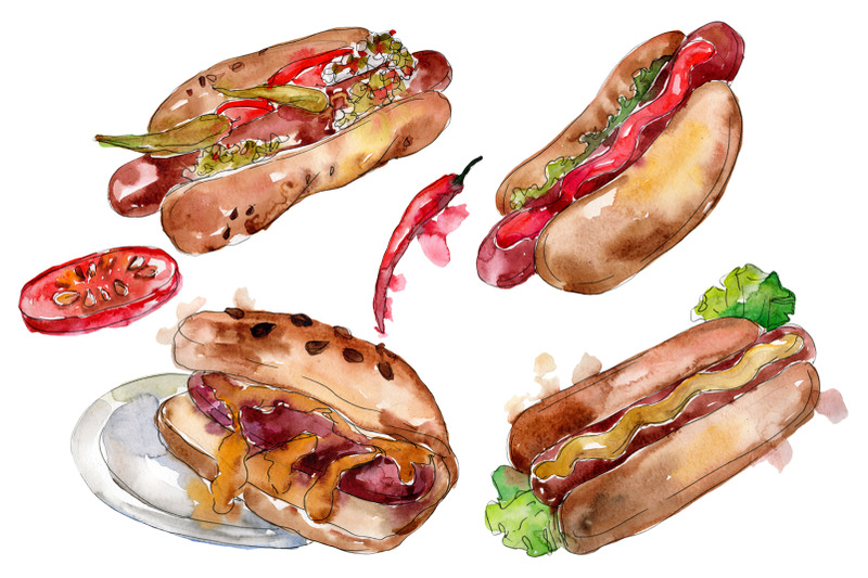 korean-hot-dog-watercolor-png