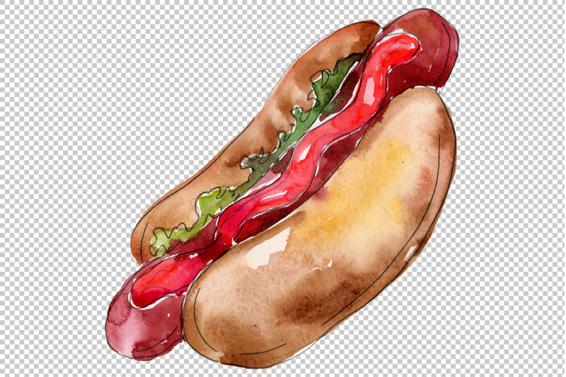 korean-hot-dog-watercolor-png