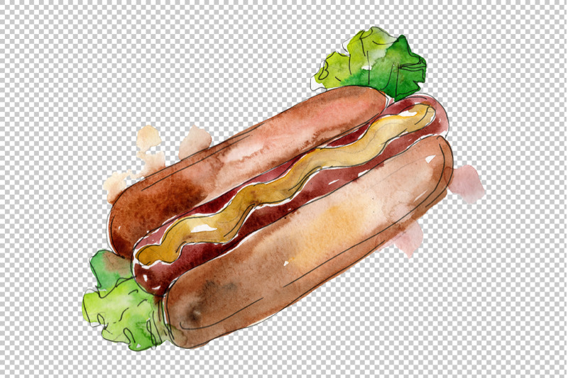 korean-hot-dog-watercolor-png