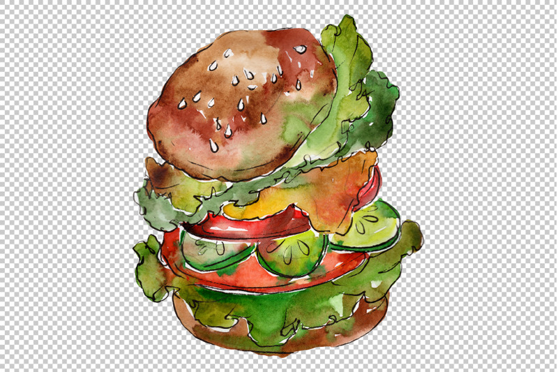 hamburger-for-gentleman-watercolor-png