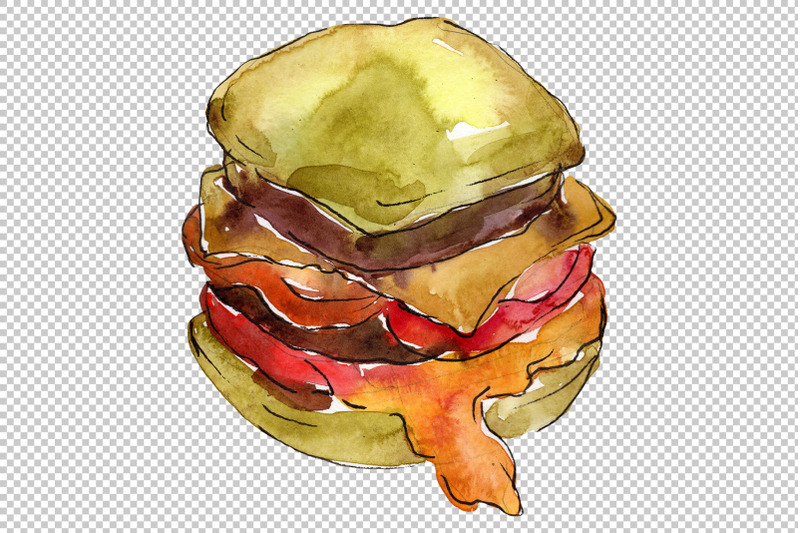 hamburger-for-gentleman-watercolor-png