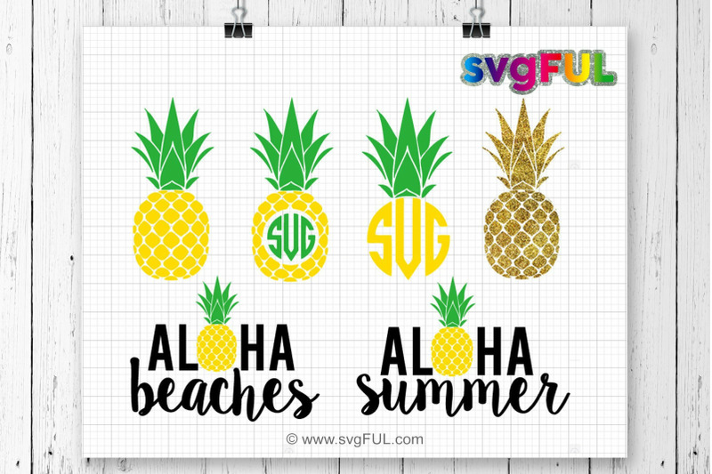 Download Pineapple Monogram Frame Svg, Aloha Beaches, Glitter ...