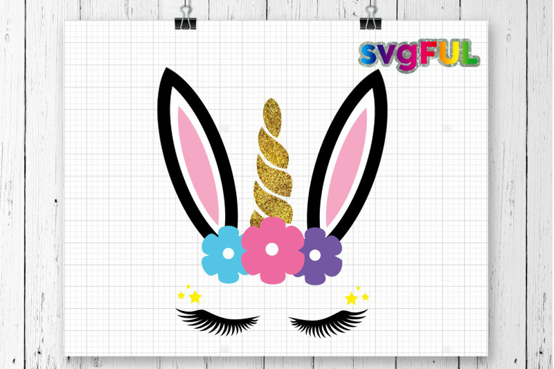 Download Glitter Easter Unicorn head Svg, Easter Unicorn Bunny Clip ...