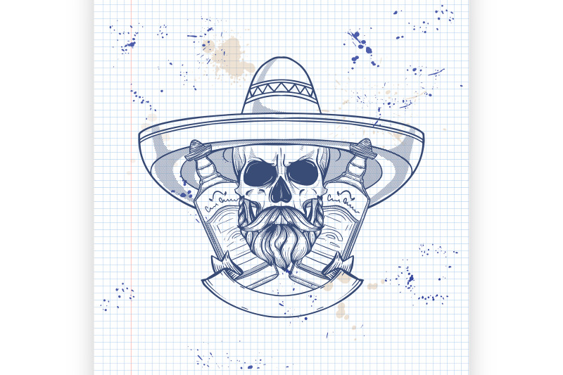 mexican-sketch-skull