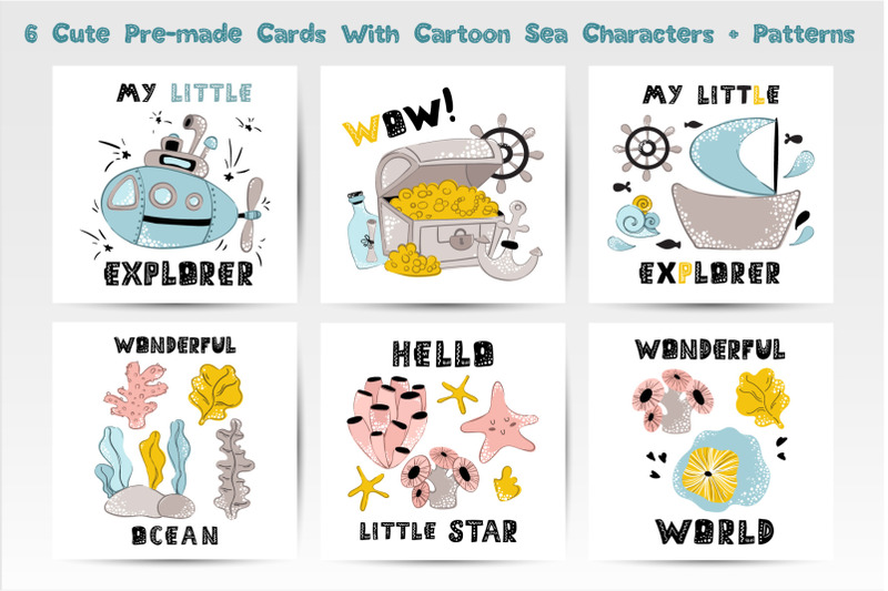 cartoon-sea-animals-vector-cards-02