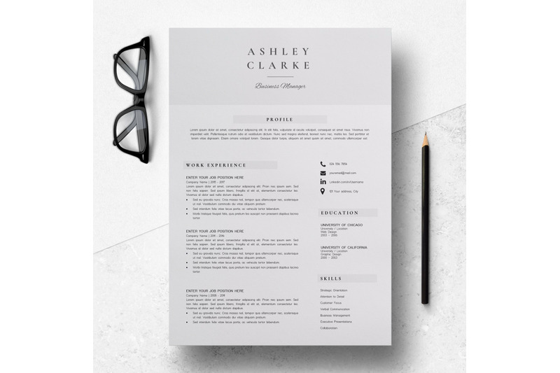 resume-template-5-pages-professional-resume-design-ashley