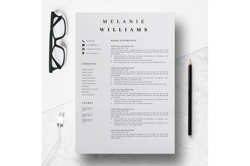 resume-template-minimalist-cv-template-word-4-page-melanie